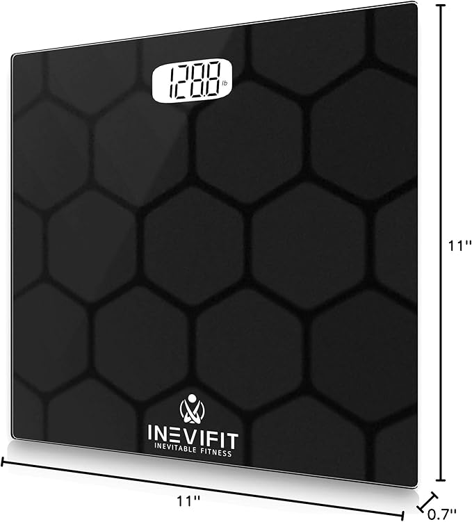 INEVIFIT Bathroom Scale Highly Accurate Digital Bathroom Body Scale Measures Weight up to 400 lbs. Includes Batteries