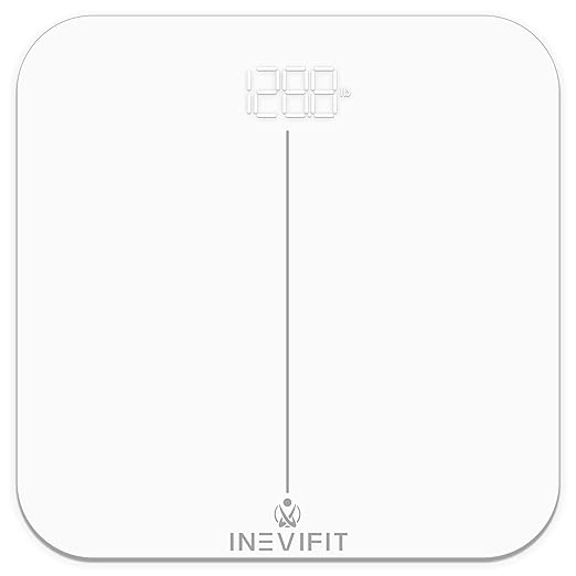 INEVIFIT Bathroom Scale Highly Accurate Digital Bathroom Body Scale Measures Weight up to 400 lbs. Includes Batteries