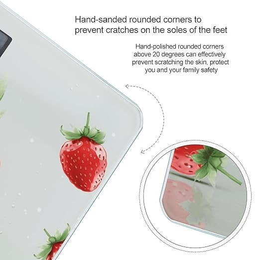Lovely Strawberry Scale for Body Weight Smart Scales Digital Bathroom Scale High Precision Weighing Scales with Large Display Weighing Machine for People