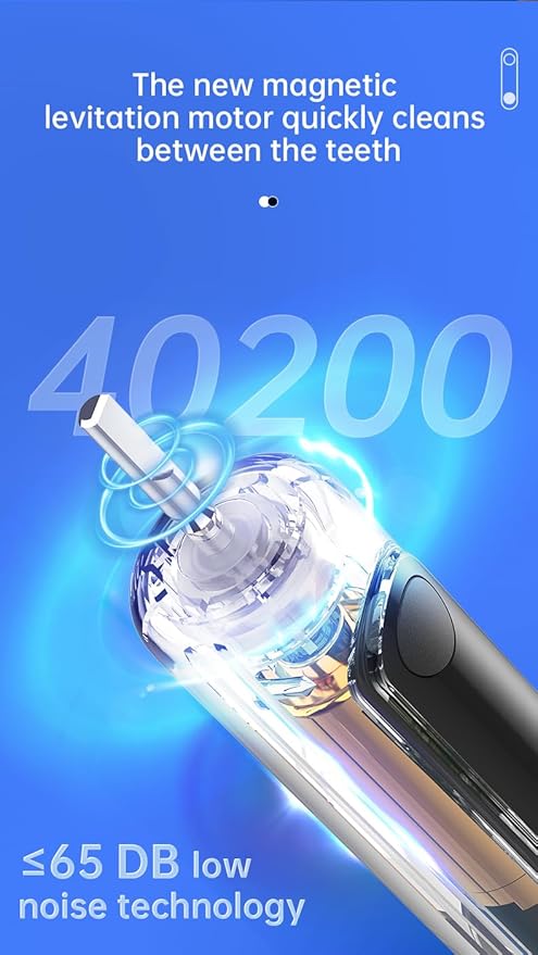 NB-1 LCD Screen Electirc Toothbrush5 Modes 5 intensities &amp DIY ModeRechargeable Sonic Electric Power Toothbrush for AdultWhite- 8 Brush Heads &amp Travel Case