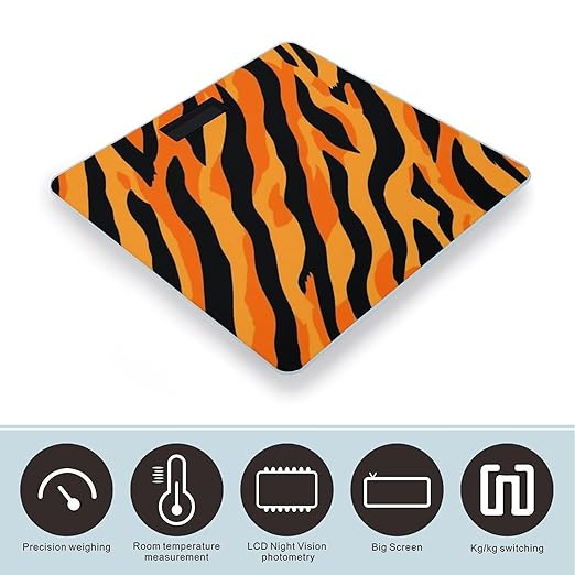 Digital Bathroom Weighing Scale Energy Saving Scale Smart Scale for Body Weight Cool Animal Print Tiger Stripes