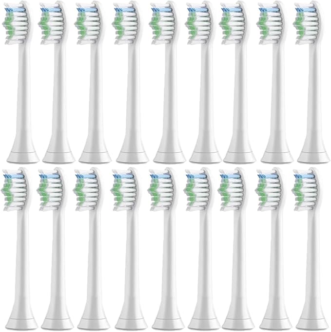 Compatible for 8-18pcs Toothbrush Replacement Heads Soft(18PCS Gray)
