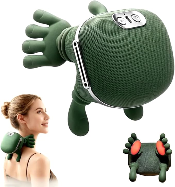 Shiatsu Neck Massager with Heat 4D Kneading &amp Deep Tissue Massage for Neck and Back Portable Wireless Massager for Shoulder Pain Relief at Home Office and Car