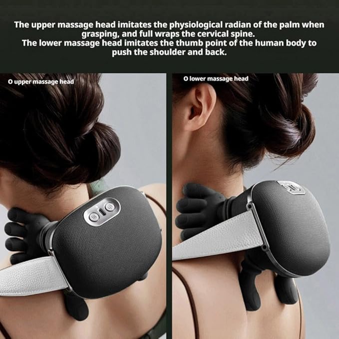 Neck Massager Neck and Shoulder2026 New Portable Hand Shoulder and Back Massagers Cervical MassagerElectric Masajeador en Forma de ManoReal Hand Massagers for MusclesLike Fingers (Black Onesize)