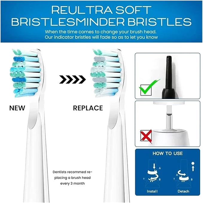 2/5/10Pcs Electric Toothbrush Replacement Heads Compatible WithCompatible for SEAGO/Fairywill SG/FW 910/507/958/515/949/575/551(2pcs White)