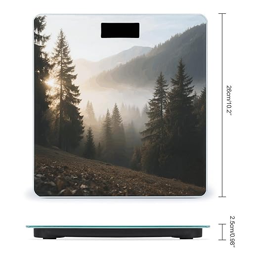 Digital Bathroom Scale for Body Weight Scale with Bright LCD Display High Accuracy Step-On Technology Auto On/Off Alpine Forest Digital Scales 400 Lbs /180kg