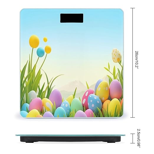 April Easter Bathroom Scale Automatic Power On/Off Body Scales LCD Backlight Display Square Digital Scale Rounded Corners Bathroom Scales for Home Bedrooms