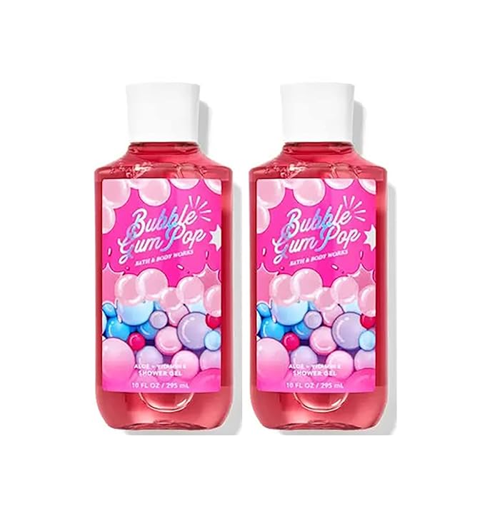 Bath &amp Body Works Bubble Gum Pop Shower Gel Gift Sets 10 Oz 2 Pack (Bubble Gum Pop)