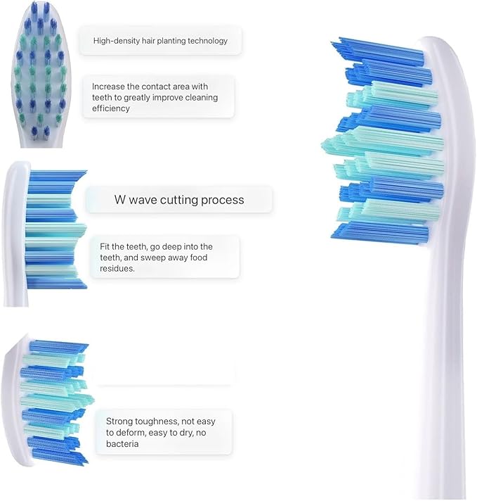 Replacement Toothbrush Head for Electric SN903/SNK01/SN601/SN801/ST903/ST901/ST905/ST802/SN-P1(16white Whitening)