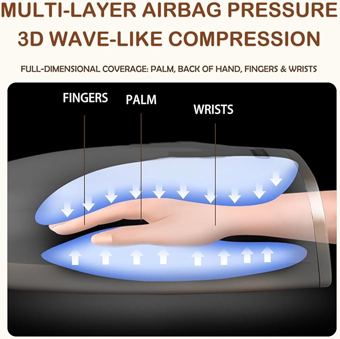 Hand Massager with Heat and Compression for Arthritis and Carpal Tunnel FingerPalm and Wrist MassageHand Relief5 Pressure Levels 5 ModesRelaxation at OfficerGifts for MenWomen and Mom