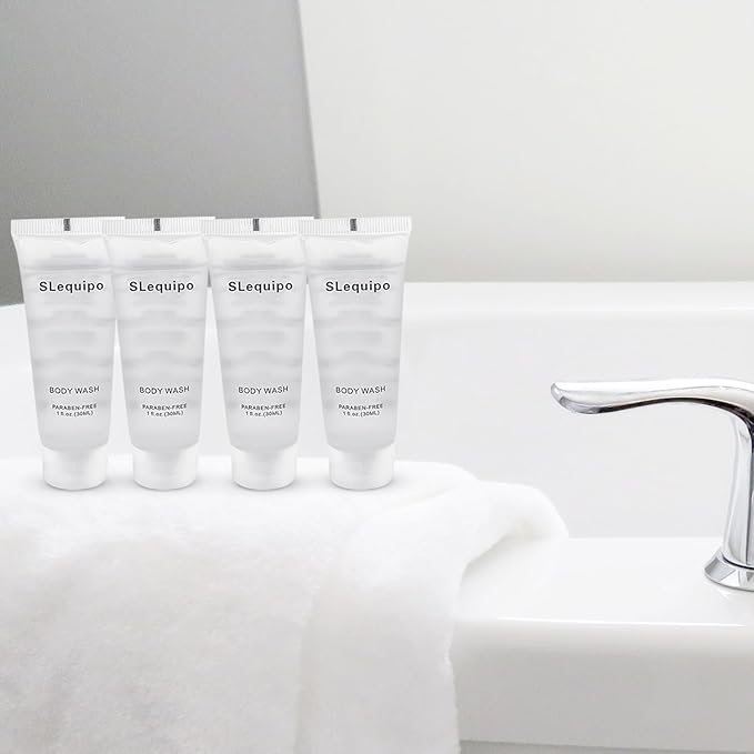 Travel Size Body Wash (1 fl oz 50 Pack) Refreshing Hotel Body Wash Mini and Small Size Guest Hotel Toiletries in Bulk