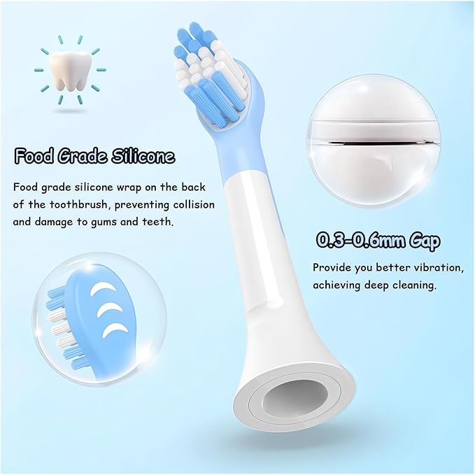 Kids Replacement Toothbrush Head Compatible with Philips HX6032/94HX6320HX6340HX6321HX6330HX6331 Replacement Brush Heads for 3-7 Years Old Kids (Mini Size)(8pcs Pink)