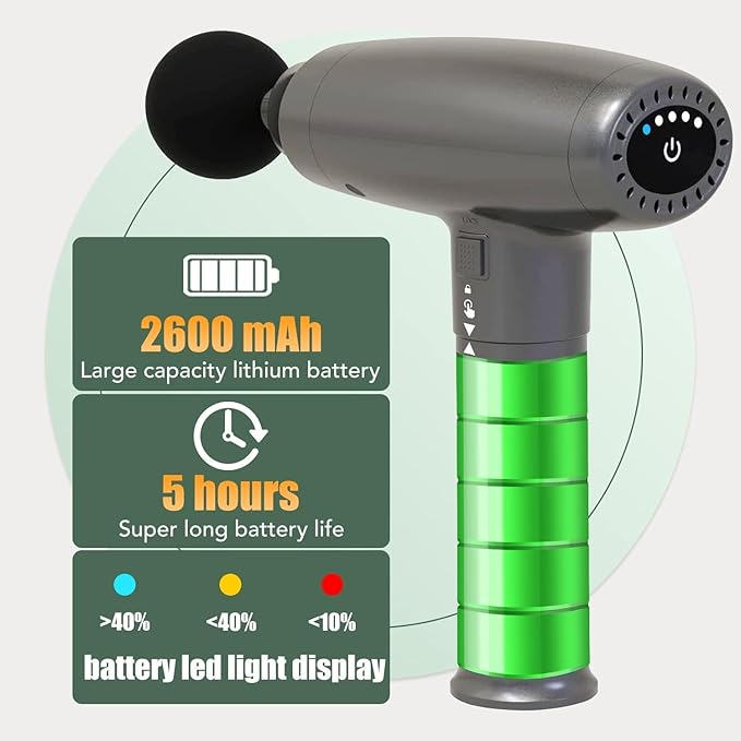 PayLessHere Massage Gun Deep Tissue Speed Adjustable Massage Gun Portable Back Muscle Massager with 4 Replacement Heads for Athletes Pain Relief