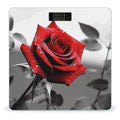 Digital Bathroom Scale for Body Weight Scale with Bright LCD Display High Accuracy Step-On Technology Auto On/Off Black and White Red Rose Digital Scales 400 Lbs /180kg