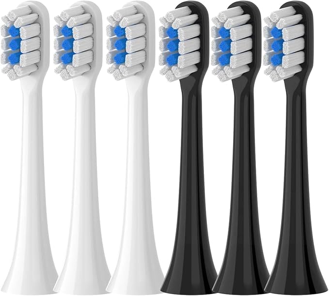 Replacement Brush Heads for Electric Toothbrushes(T301-302-WH3BK3)