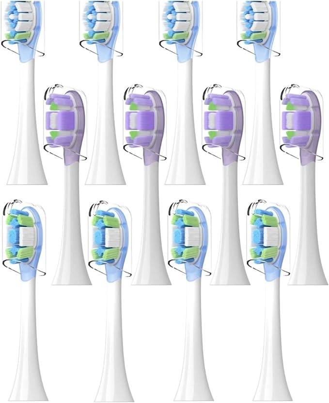 16PCS Replacement Brush Heads Compatible for Oscillation Electric Toothbrush Pro MES610 MES609 Head Soft Bristle(White)