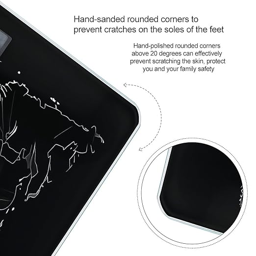 Digital Bathroom Scale for Body Weight Scale with Bright LCD Display High Accuracy Step-On Technology Auto On/Off Black World Map Digital Scales 400 Lbs /180kg