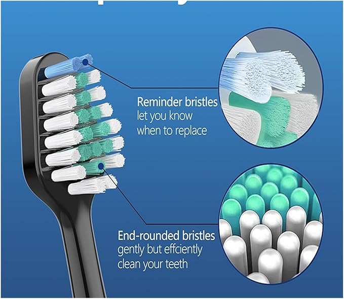 5 Replacement Toothbrush Heads Compatible with Aquasonic Duo Series Eletric Soft Bristle Effective Clean Teeth Plaque(White)