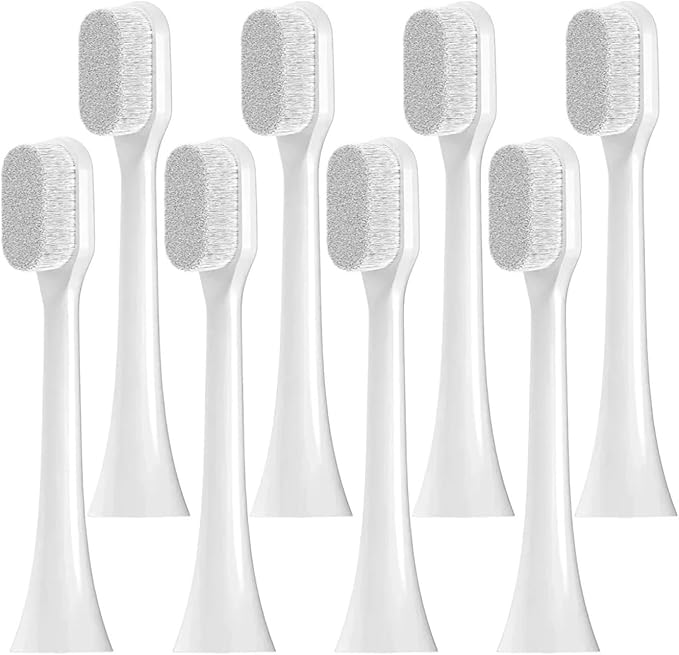 8-12pcs Toothbrush Replacement HeadsCompatible for Soft Nano Bristles Brush for Sensitive Care(8 Pcs)