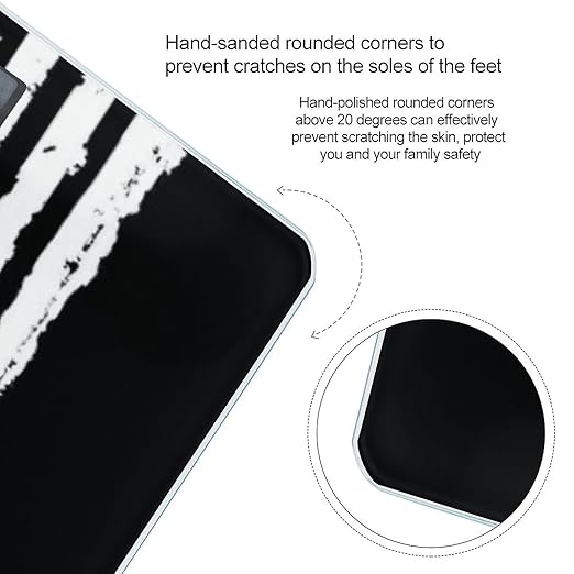 Energy Saving Scale Bathroom Weighing Scale Smart Scale for Body Weight Digital Black and White Gun Design American Flag