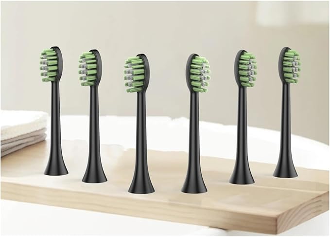 Compatible for Jeenk Electric Toothbrushes Replacement Heads 6pcs/Set Compatible for JK-Y05 Head Toothbrush Sets(JK-ST01BK)