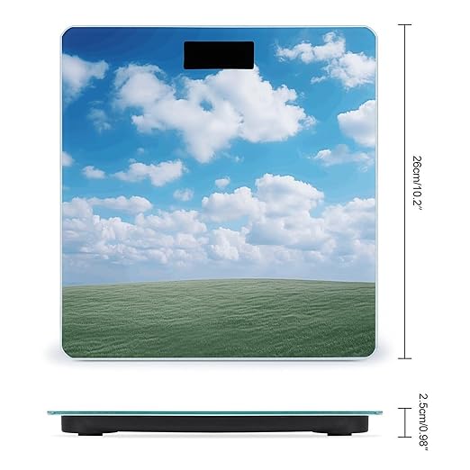 Digital Bathroom Scale for Body Weight Scale with Bright LCD Display High Accuracy Step-On Technology Auto On/Off White Clouds Sky Digital Scales 400 Lbs /180kg