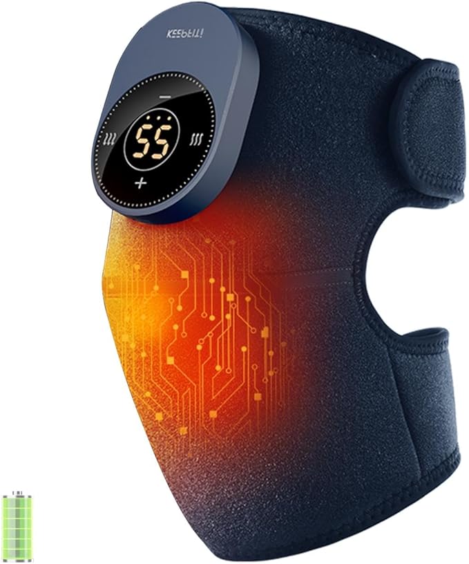 Cordless Knee Massager with Heat Vibration for Pain Relief MAXwarm 3.0[2026 Upgraded]-Electric Heated Knee Brace with 3 Heat Levels and 3 Massage Mode for Men Women(Blue 1-Pack)