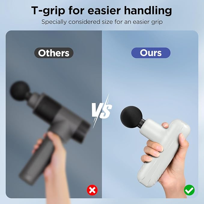 Mini Massage Gun Powerful Handheld Muscle Massager for Muscle Relaxation Deep Tissue Percussion Small Massage Gun Travel Massager with 4 Massage Heads Silent Brushless Motor White