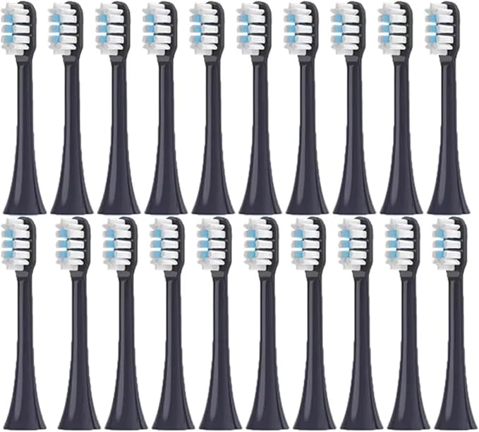 T301/T302/T501/T501C Replacement Toothbrush Heads for Soft Bristle Brush(Black-20pcs)