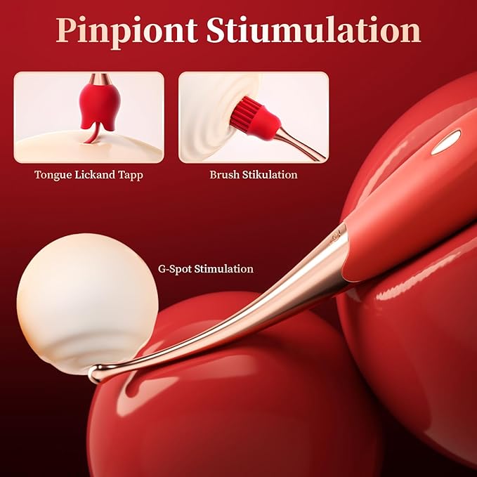 Portable Vibrating Massager -Clitioral Sucker Relaxes Muscles Heating Modes Viboators Toy Couples- for Body and Back Foot Silent Personal for Sports Massage Adult Tools Relaxation 1012P7c (Rose red)