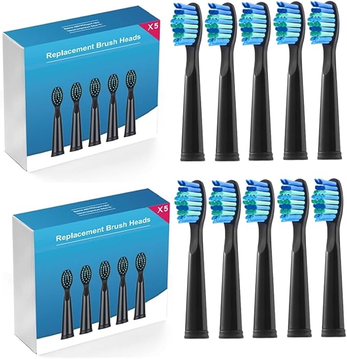Toothbrush Head Compatible for FW-D1/FW-D3/FW-D7(20 PCS BK)