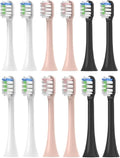 12PCS Replacement Brush Heads Compatible for V1/X1/X3/X5/X3U/X3PRO/v1/v2 Sonic Electric Toothbrush Soft(3 Color)