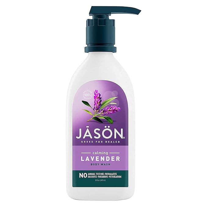 JASON Natural Body Wash &amp Shower Gel Calming Lavender 30 Oz &amp Moisturizing Creme Vitamin E 25000 Age Renewal 4 Oz (Packaging may vary)