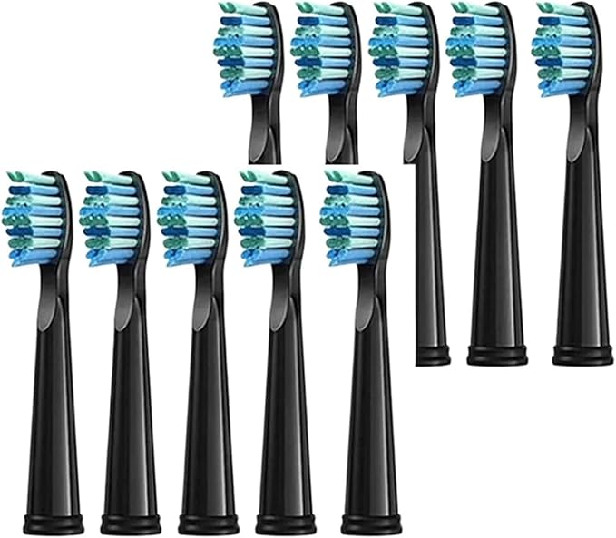 Replacement Toothbrush Heads Compatible for FW-507/508/551/515/917/959/2011FW-D1/D3/D7/D8 Electric(Black 10pcs)