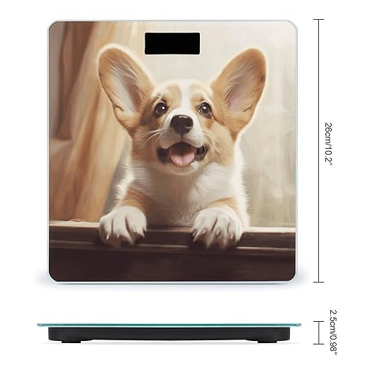Cute Corgi Bathroom Scale Weight Scale for Body WeightHighly Accurate Digital Weighing Machine Clear LED Display Digital Bathroom Body Scale 400lb/182kg