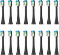 16pcs Replacement Toothbrush Head Compatible for LBT-203552A/203554A/203532AA/203552B/203557A(16pcs Black)