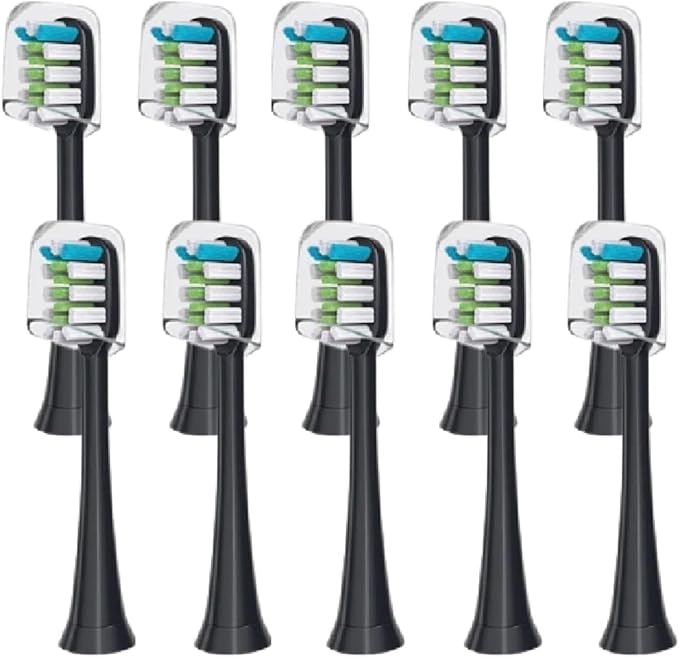 10pcs Replacement Brush Heads Compatible for X3 X5 V1 X3U(10PCS Black)