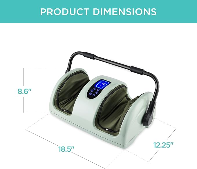Best Choice Products Heated Shiatsu Foot Massager for Pain Relief Plantar Fasciitis Neuropathy Blood Circulation w/Compact Design - Sage Green