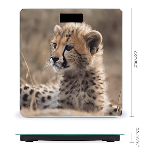 Baby Cheetah Bathroom Scale Large LCD Backlight Display Digital Scale Rounded Corners Body Scales Automatic Power On/Off Bathroom Scales for Home Bedrooms