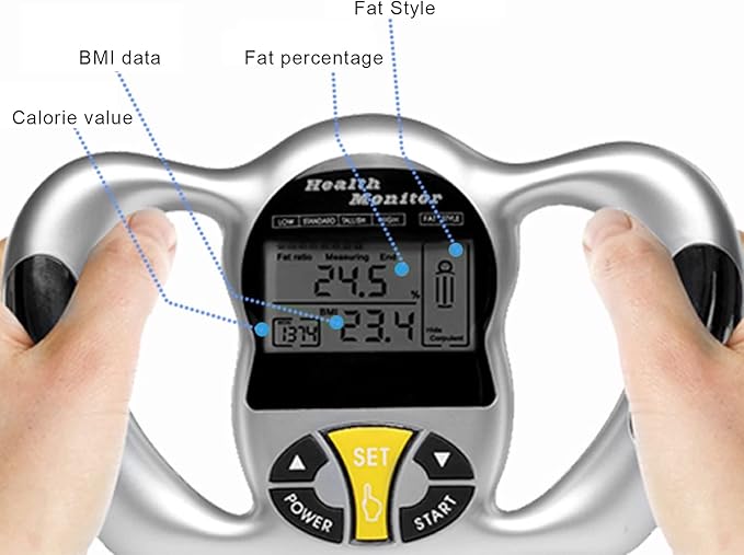 Handheld Body Fat Measuring Instrument BMI Meter Body Fat Tester Body Composition Smart Scale Analyzer Tracks Heart Health Vascular Age BMI Fat Muscle &amp Bone Mass Water