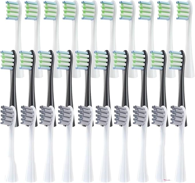 Replacement Brush Heads for Compatible ForOclean Flow/X/X PRO/F1/ One/Air 2 Sonic Electric Toothbrush Blue Green Soft Bristle Nozzles(5 Green)