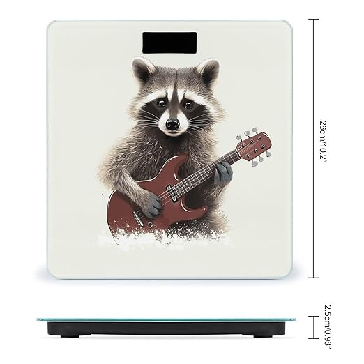 Funny Raccoon Bathroom Scale Rounded Smart Scale for Body Weight Automatic Power On/Off Weight Scales Accurate Bathroom Digital Scales for Pet Home Bedroom Kitchen