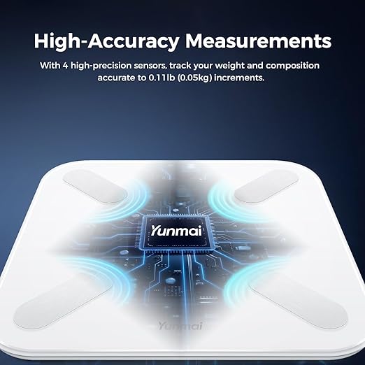 Yunmai Smart Scale with BMI Body Fat Muscle Mass Digital Weight Body Fat Scale Mini 13 Body Composition Scale Bluetooth Health Apps Compatible Rechargeable 400lb