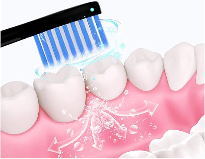 Compatible for Spotlight Oral Care Electric Toothbrush Replacement Brush Headsfor Sonic Toothbrus(Black)