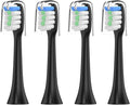 Ultrasonic Electric ToothbrushCompatible for HomeDaily Cleaning Soft Bristles(4pas Black)