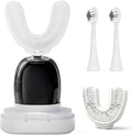 Electric U Shaped Toothbrush Adults with Nylon Brush Head360 Degree Whole Mouth Cleaning Rechargeable Electric ToothbrushTeeth Whitening Brush for Home &amp Travel Use (Black)