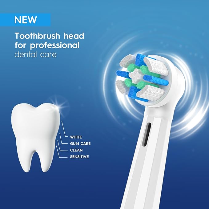 10Pcs Replacement Heads Intelligent Compatible with Oral B iO 2 3 4 5 6 7 8 9 10 Series Electric Toothbrush IO Brush Heads with Medium Soft Bristles for Gum Care &amp Sensitive Teeth (White)