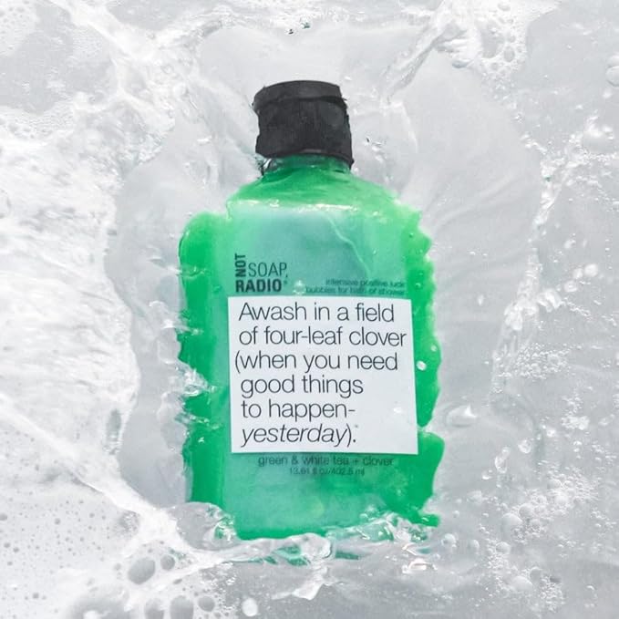 Not Soap Radio Awash in a field of four leaf clover (when you need good things to happen yesterday) bath/shower gel 12.17 oz.