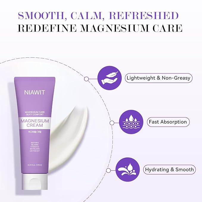 Magnesium Body Cream – Night Cream for Relaxation &amp Restful Body Comfort with Magnesium Aloe Shea Butter &amp Botanical Extracts | Non-Greasy Fast-Absorbing Gentle Texture