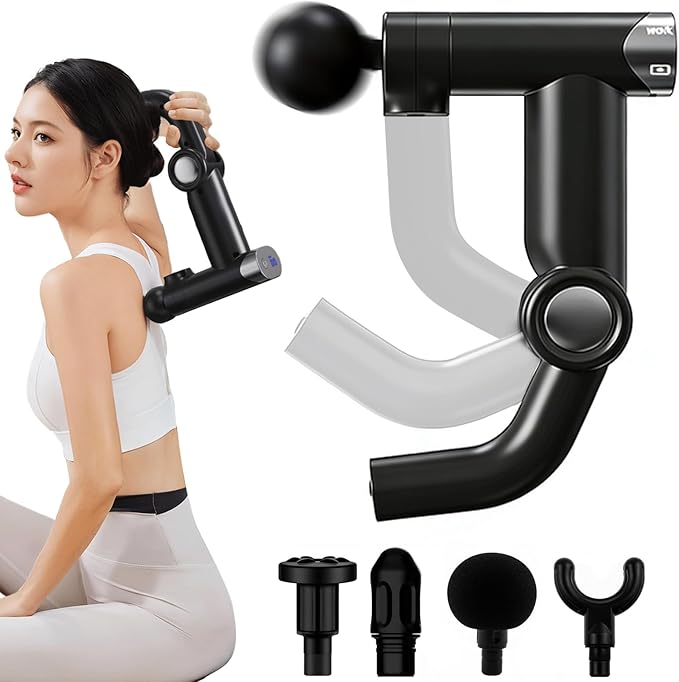 Foldable Massage Gun with Upgraded Extension Handle 32 Speeds Massage Gun Deep Tissue - Back Massager for Pain Relief Deep Tissue Muscles/Neck/Shoulders/Waist/Legs Massager